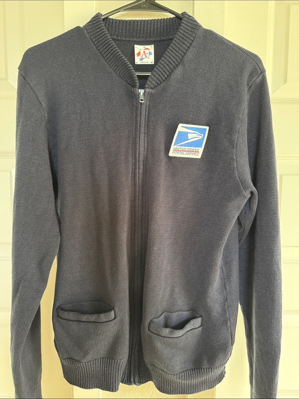 Men's Navy Zip-Front Sweater